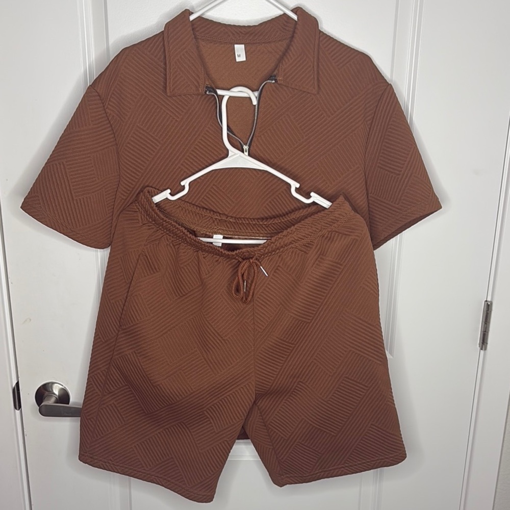 Amazon Coofandy New Medium Sized Brown Shirt and Shorts